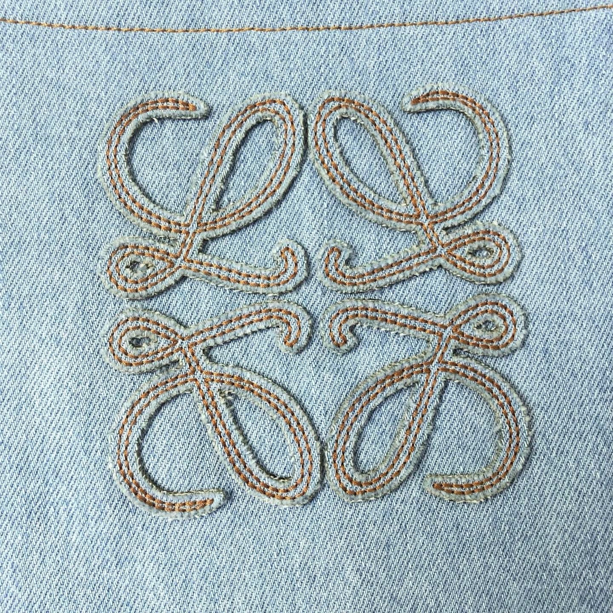 Blue Denim Embroidered Short-Sleeve - Men's