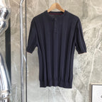 Brown Knit Ribbed Short-Sleeve - Women's