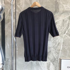 Brown Knit Ribbed Short-Sleeve - Women's