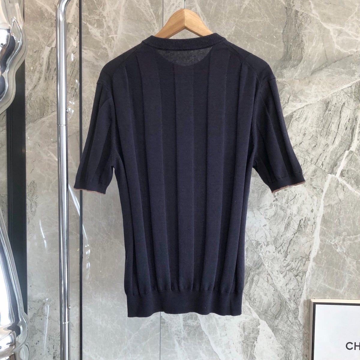 Brown Knit Ribbed Short-Sleeve - Women's