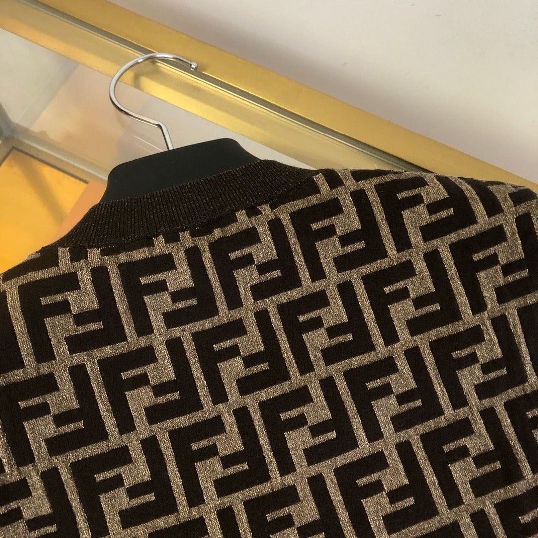 Brown Jacquard Monogram Short-Sleeve - Women's