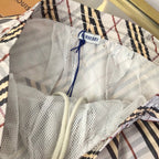 Grey Nylon Check Swim - Men's