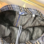 Grey Nylon Check Swim - Men's