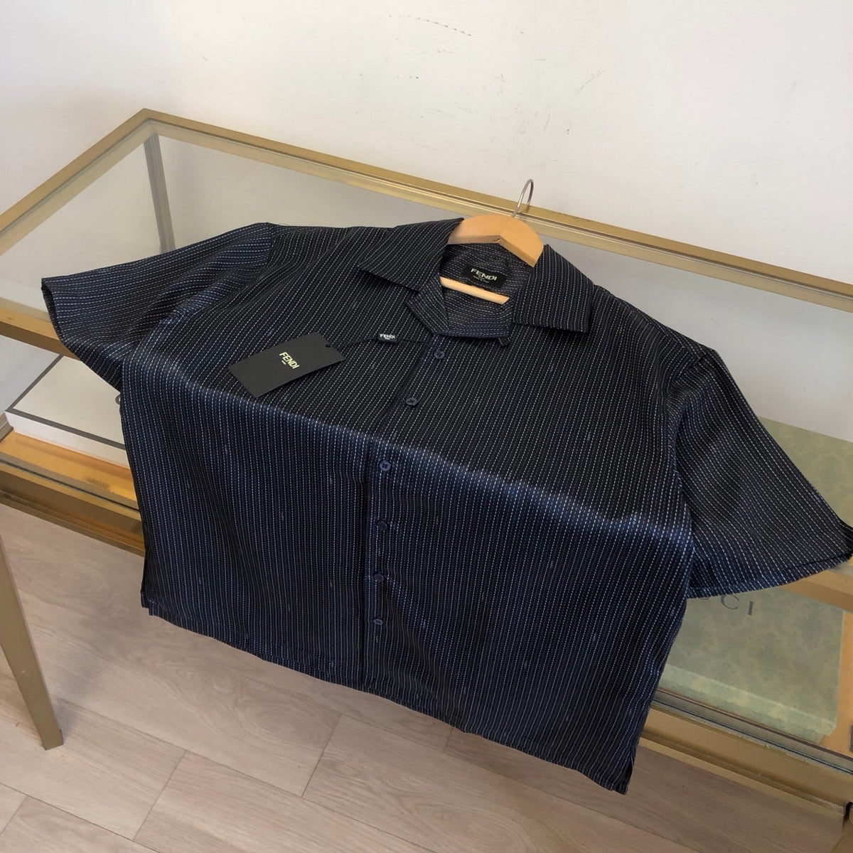 Navy Corduroy Plain Short-Sleeve - Men's
