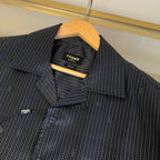 Navy Corduroy Plain Short-Sleeve - Men's