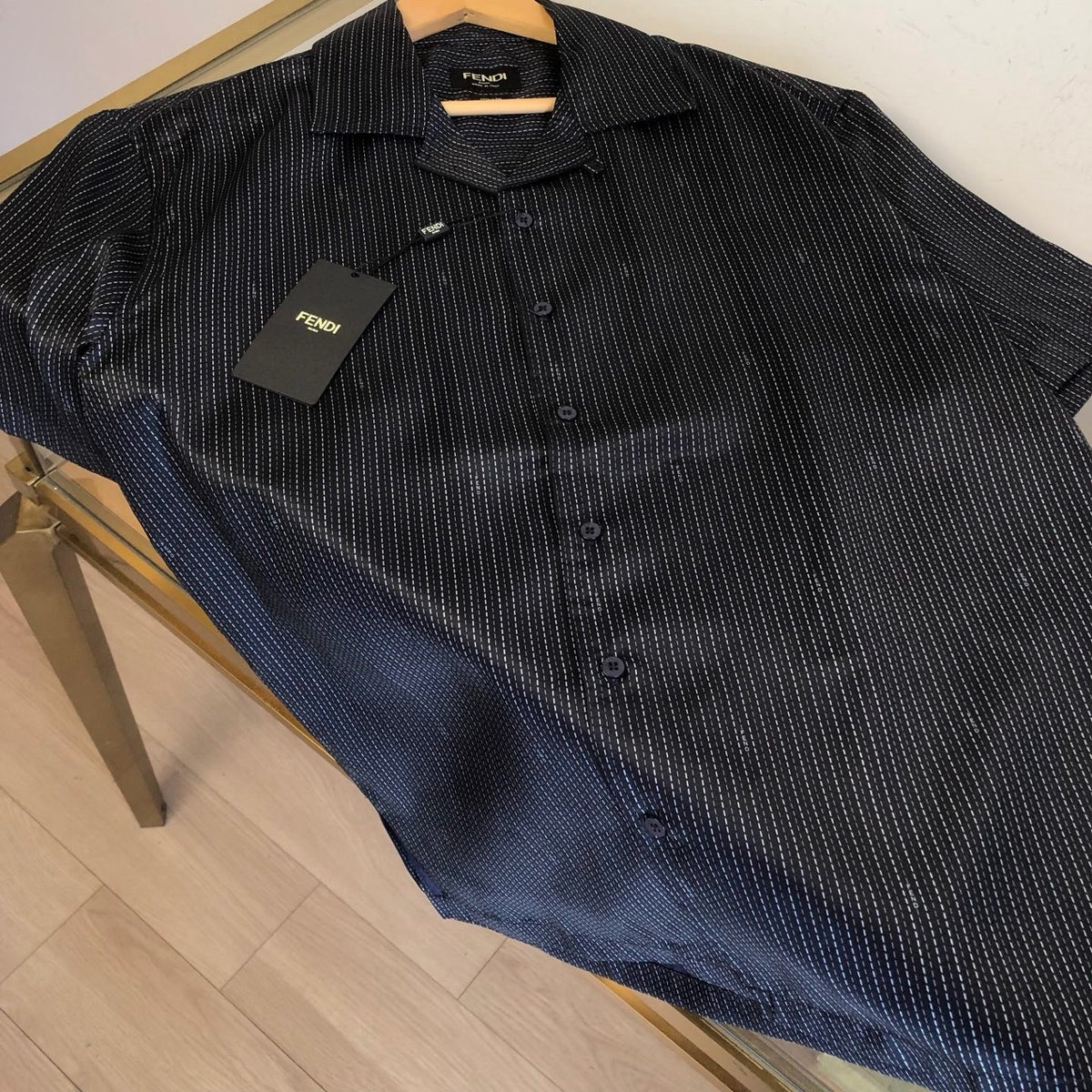 Navy Corduroy Plain Short-Sleeve - Men's