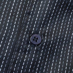 Navy Corduroy Plain Short-Sleeve - Men's