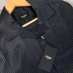 Navy Corduroy Plain Short-Sleeve - Men's