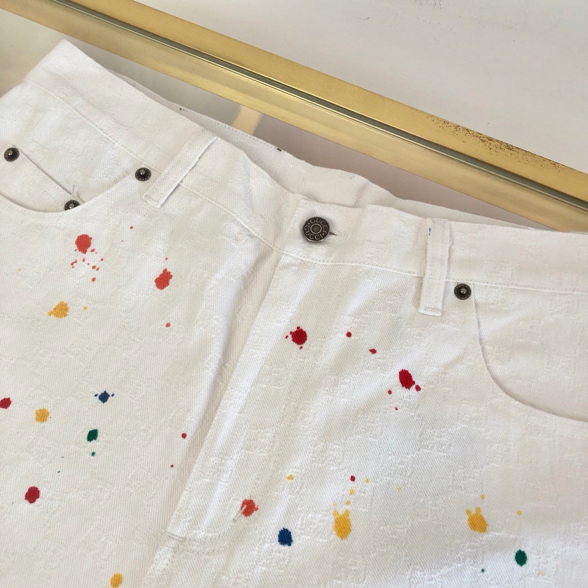 White Cotton Studded Tailored - Men's
