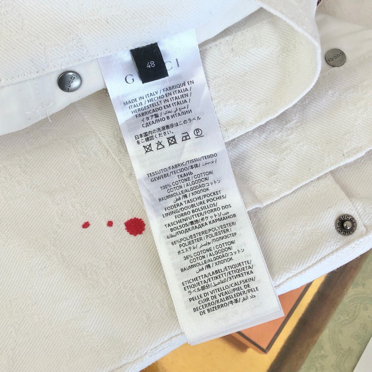 White Cotton Studded Tailored - Men's