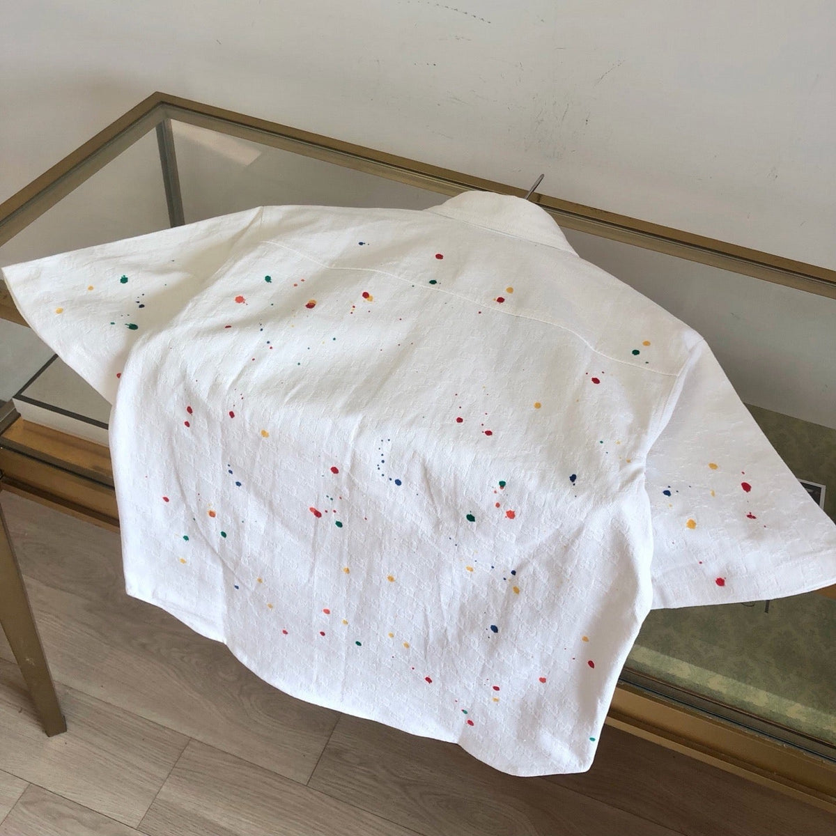 White Cotton Studded Short-Sleeve - Men's