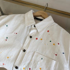 White Cotton Studded Short-Sleeve - Men's