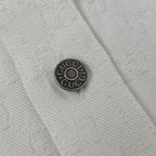 White Cotton Studded Short-Sleeve - Men's
