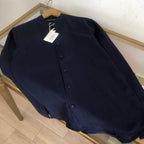Navy Knit Textured Long-Sleeve - Men's