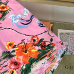 Pink Silk Floral Print Drawstring - Men's