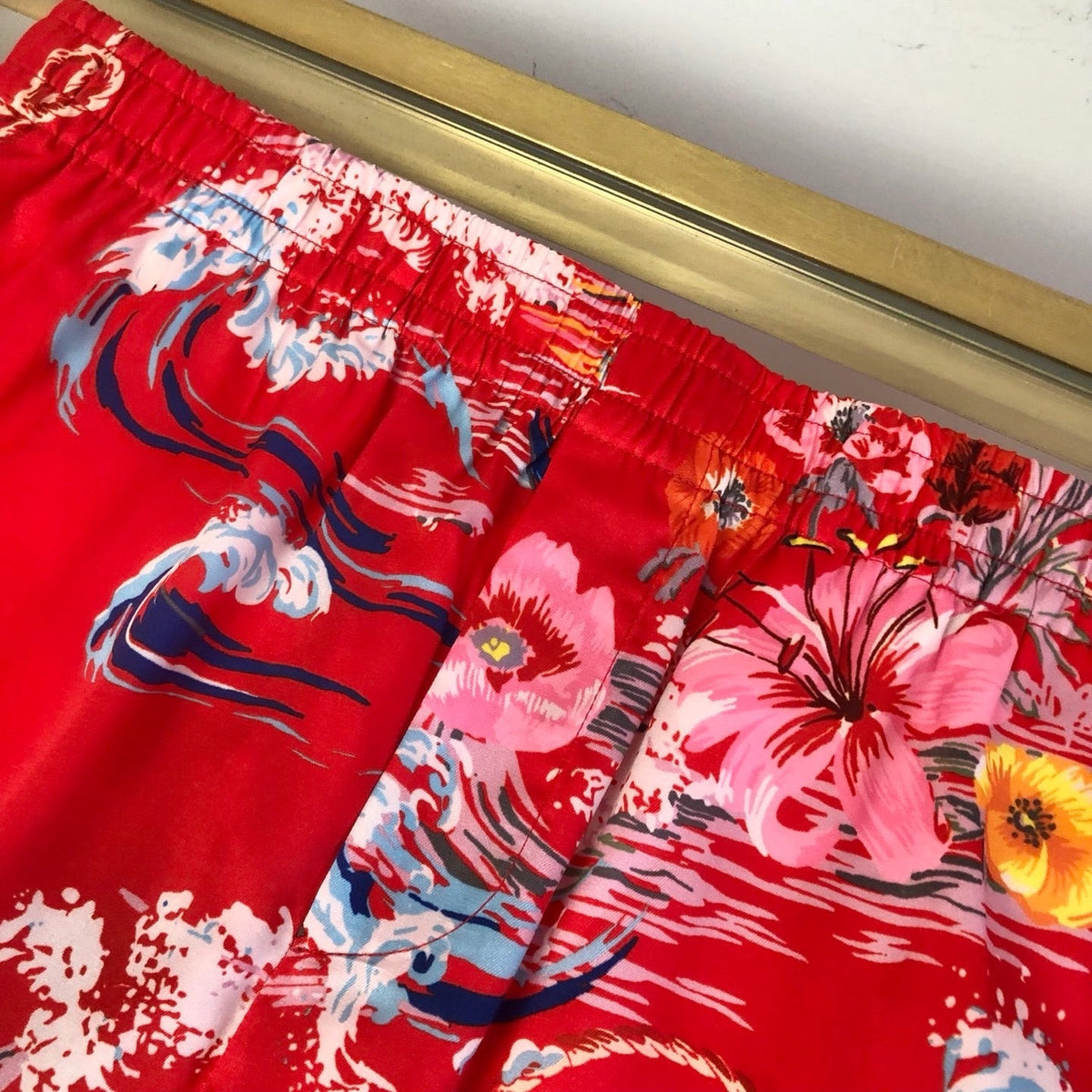 Pink Silk Floral Print Drawstring - Men's