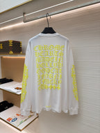 White Cotton Neon Sleeve Long-Sleeve - Men's
