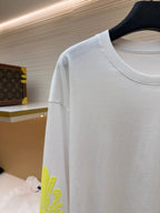 White Cotton Neon Sleeve Long-Sleeve - Men's