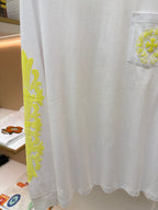 White Cotton Neon Sleeve Long-Sleeve - Men's