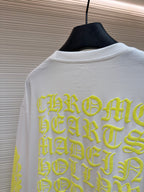 White Cotton Neon Sleeve Long-Sleeve - Men's