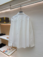 White Cotton Plain Long-Sleeve - Men's