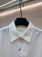 White Cotton Plain Long-Sleeve - Men's
