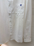 White Cotton Plain Long-Sleeve - Men's