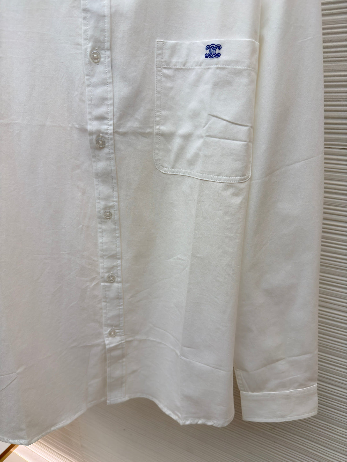 White Cotton Plain Long-Sleeve - Men's