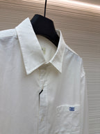 White Cotton Plain Long-Sleeve - Men's