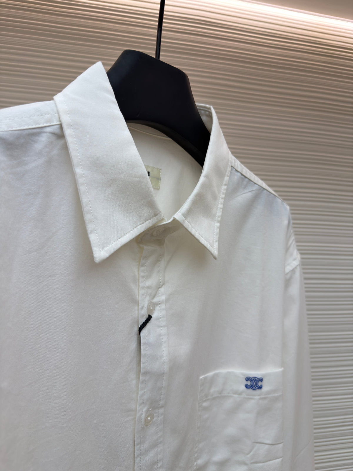 White Cotton Plain Long-Sleeve - Men's