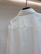 White Cotton Plain Long-Sleeve - Men's