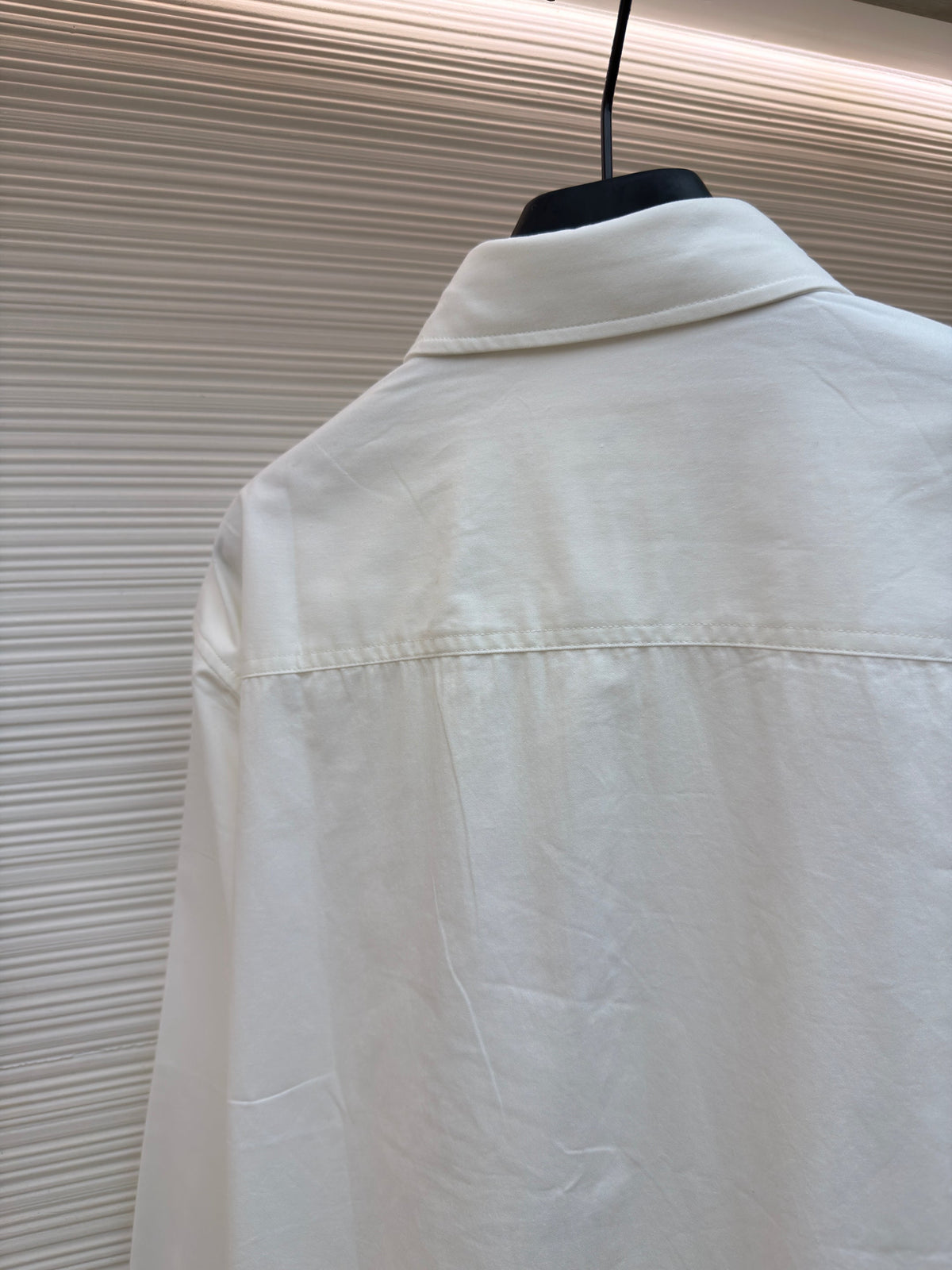 White Cotton Plain Long-Sleeve - Men's