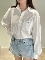 White Cotton Plain Long-Sleeve - Men's