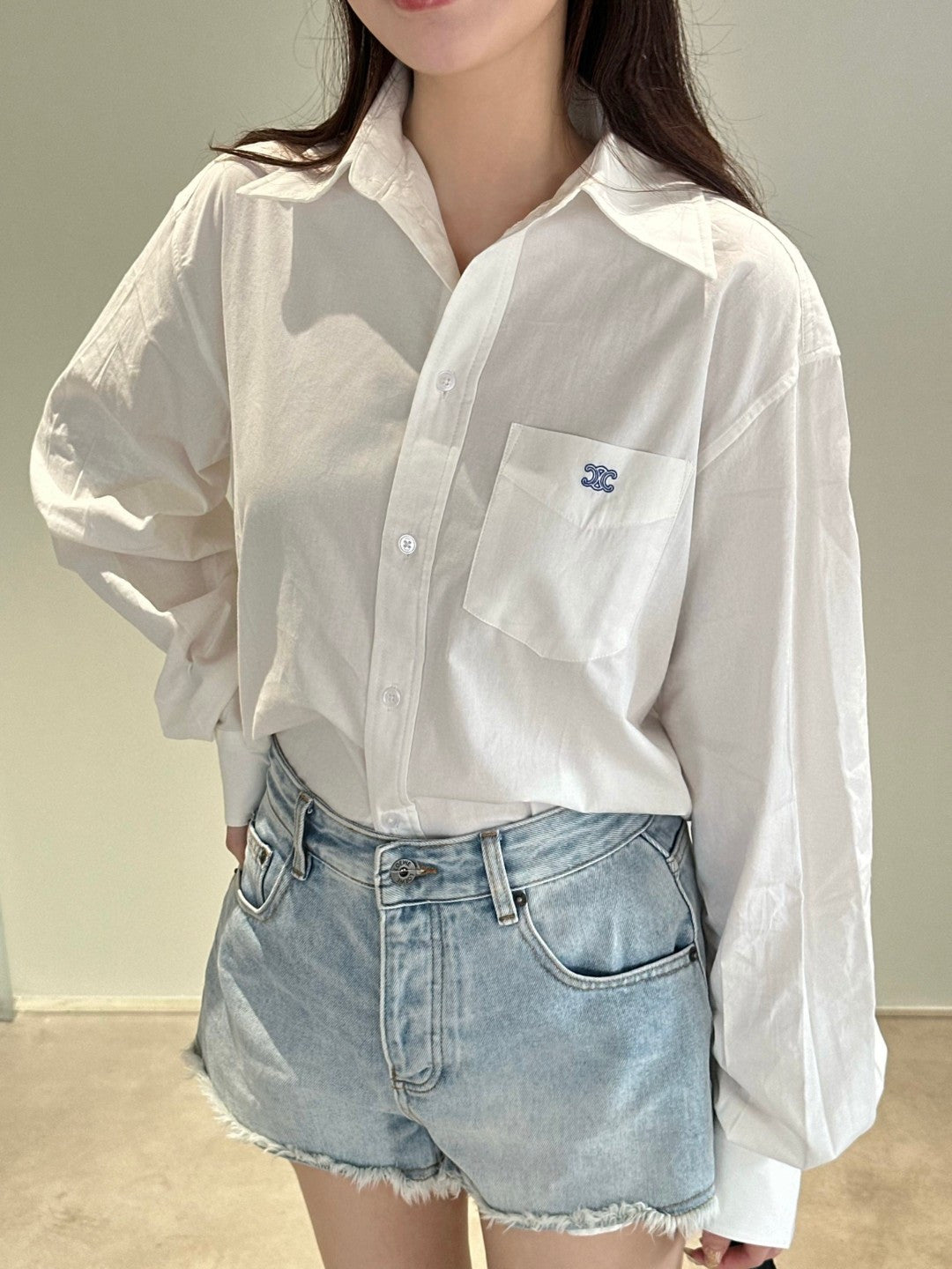 White Cotton Plain Long-Sleeve - Men's
