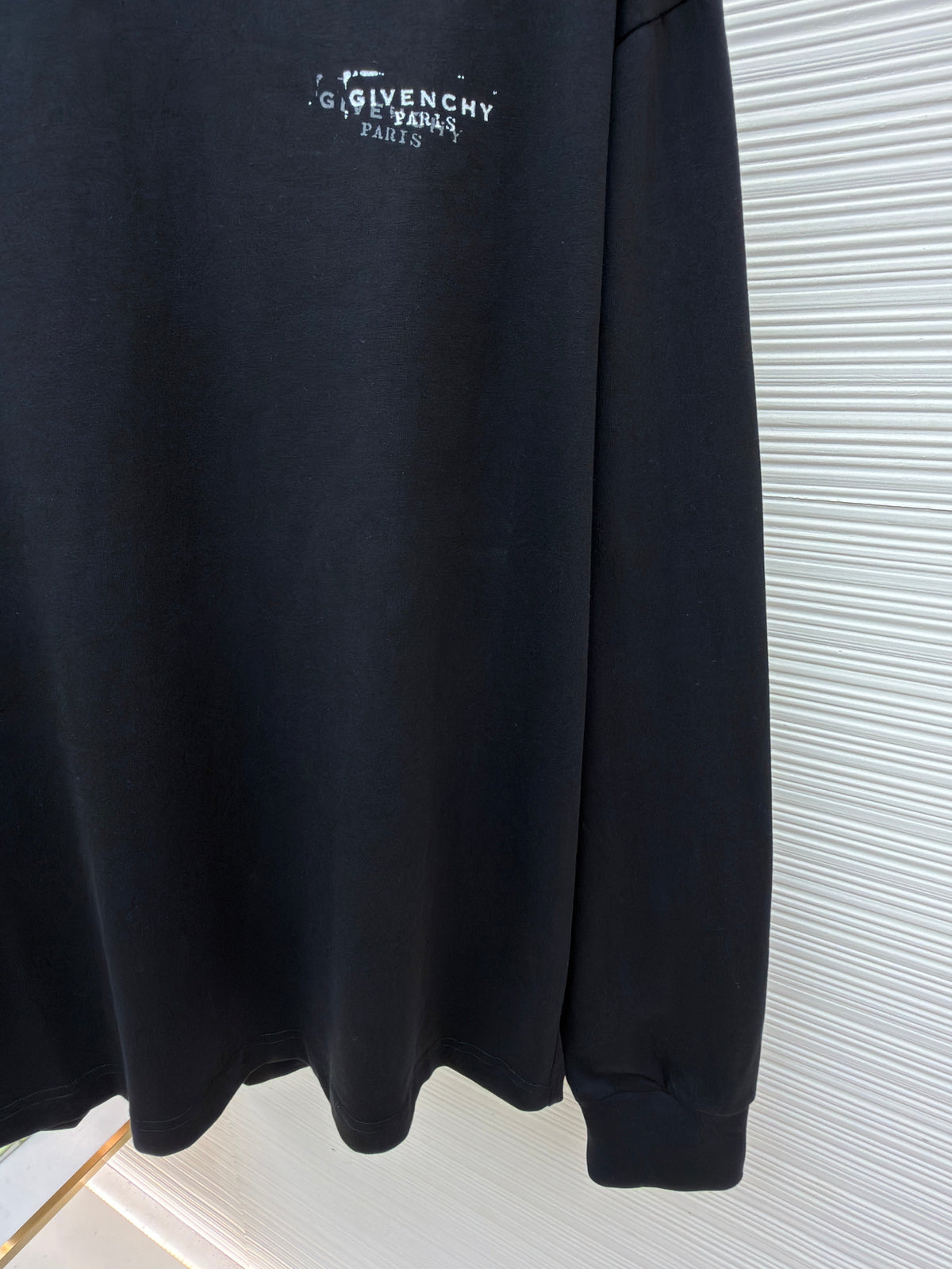 Navy Cotton Chest Logo Long-Sleeve - Men's