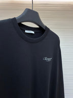 Navy Cotton Chest Logo Long-Sleeve - Men's
