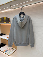 Grey Cotton Embroidered Zip-Through - Men's