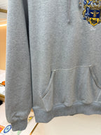 Grey Cotton Embroidered Zip-Through - Men's