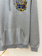 Grey Cotton Embroidered Zip-Through - Men's