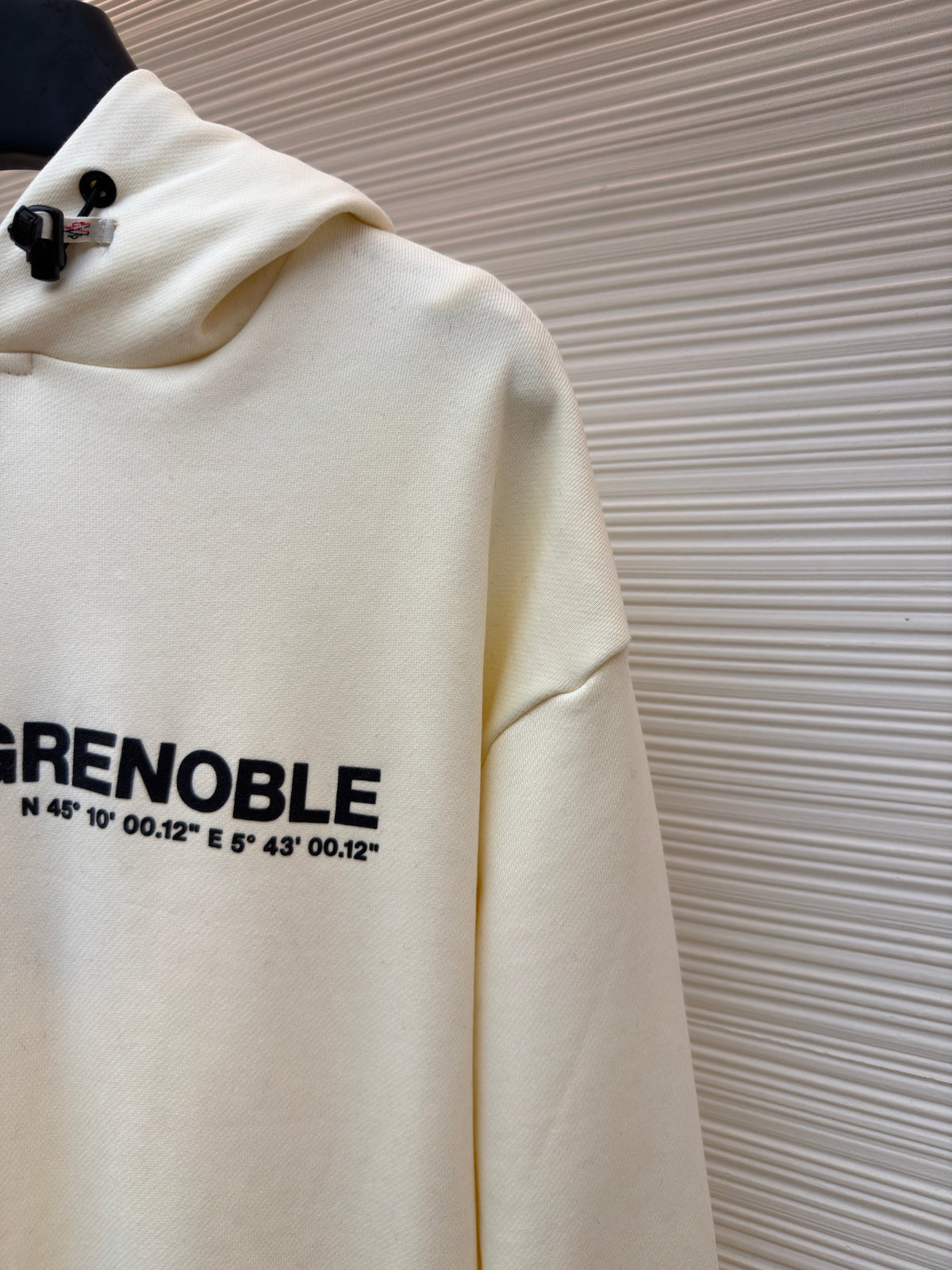Cream Cotton Text Logo Pullover - Men's