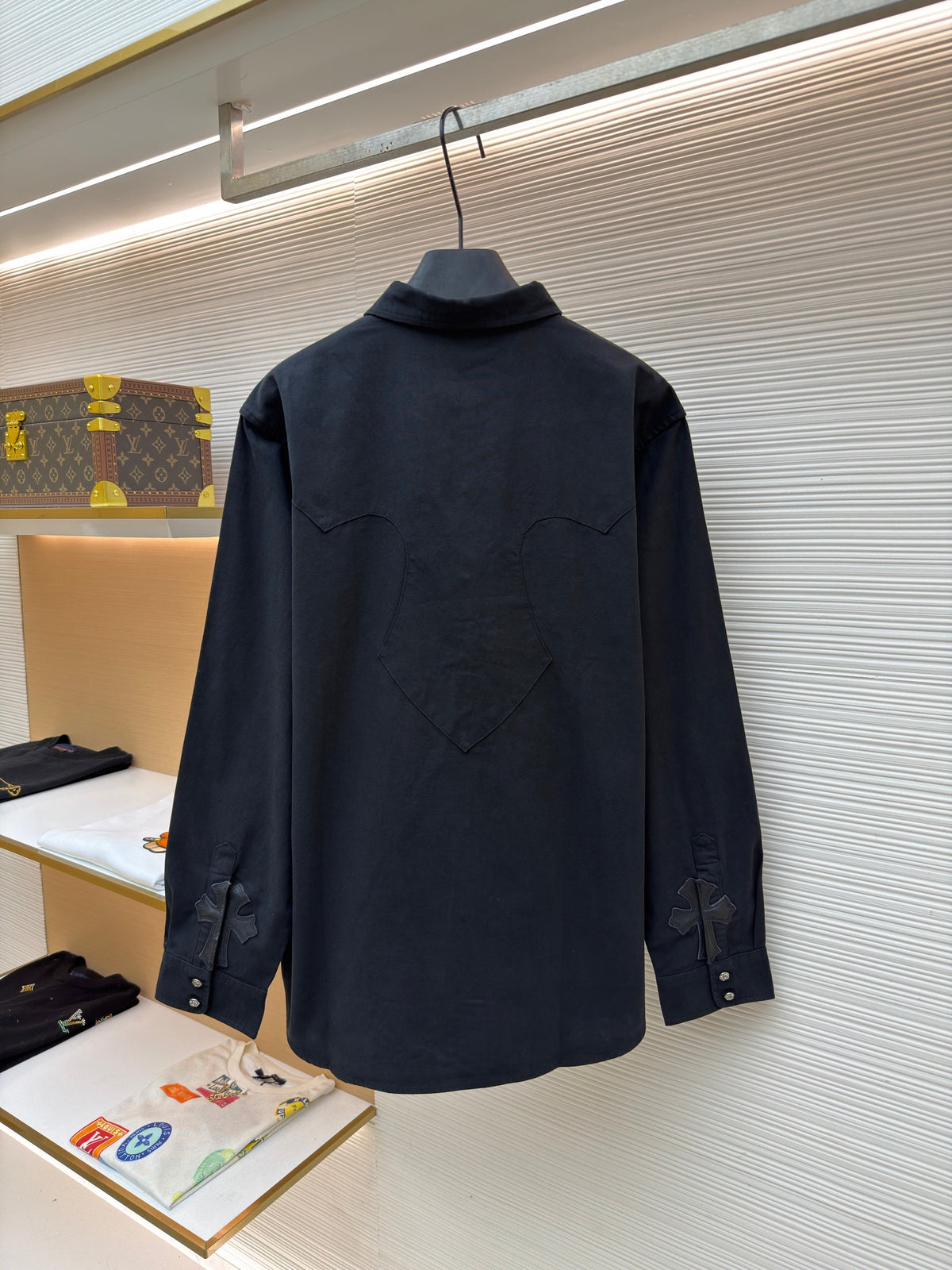 Navy Cotton Twin Pocket Long-Sleeve - Men's