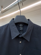 Navy Cotton Twin Pocket Long-Sleeve - Men's