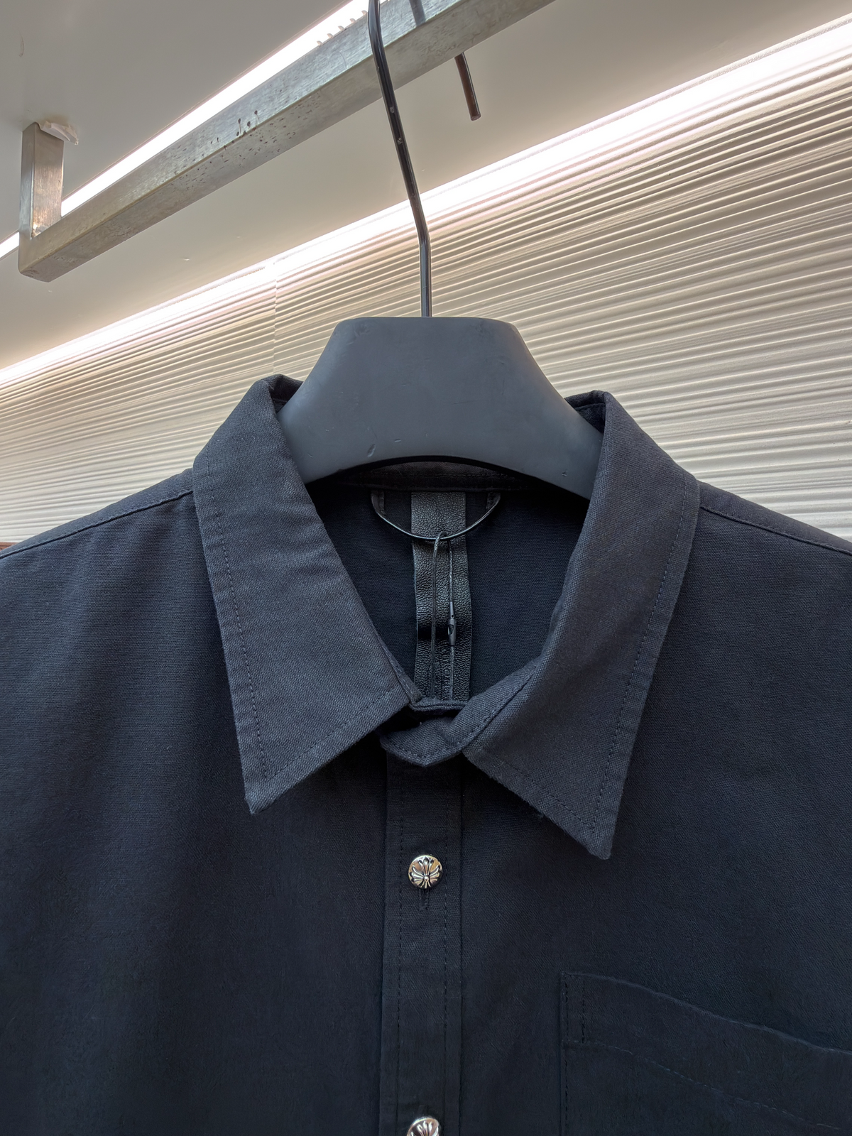 Navy Cotton Twin Pocket Long-Sleeve - Men's