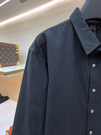 Navy Cotton Twin Pocket Long-Sleeve - Men's