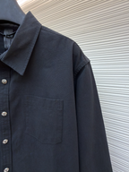 Navy Cotton Twin Pocket Long-Sleeve - Men's
