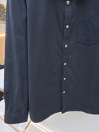 Navy Cotton Twin Pocket Long-Sleeve - Men's