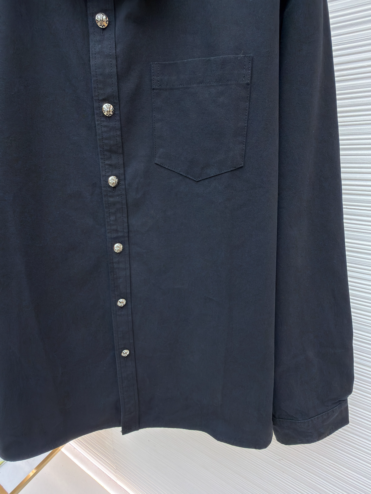 Navy Cotton Twin Pocket Long-Sleeve - Men's