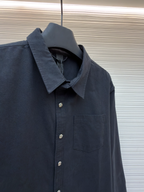 Navy Cotton Twin Pocket Long-Sleeve - Men's