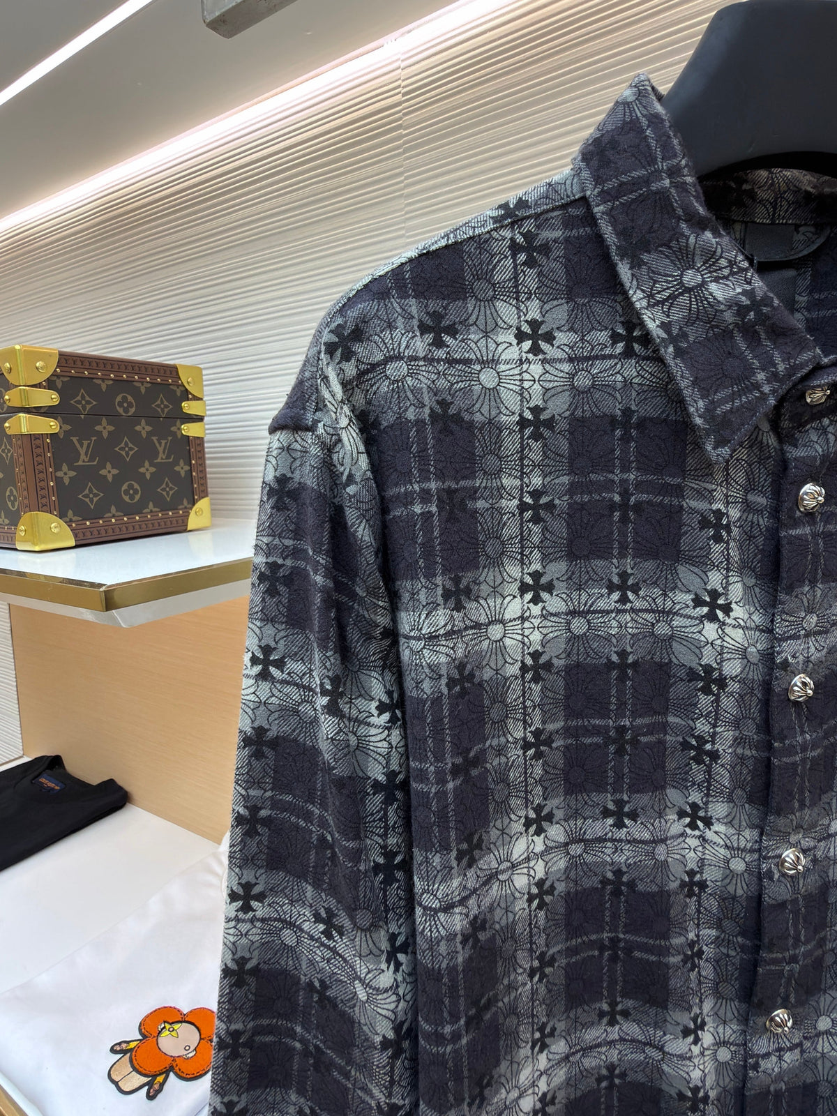 Grey Flannel Check Overshirt - Men's