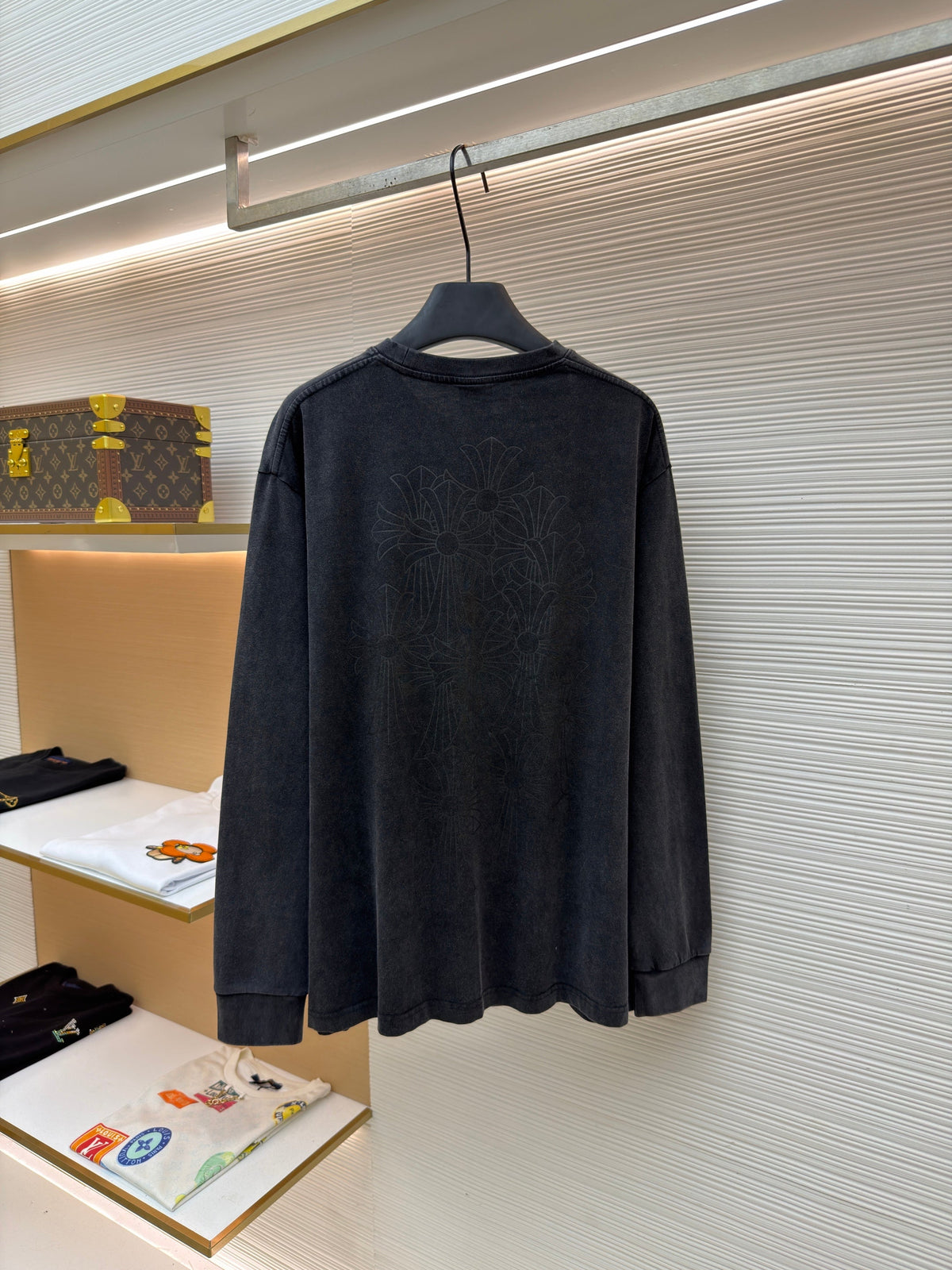 Navy Cotton Pocket Crewneck - Men's